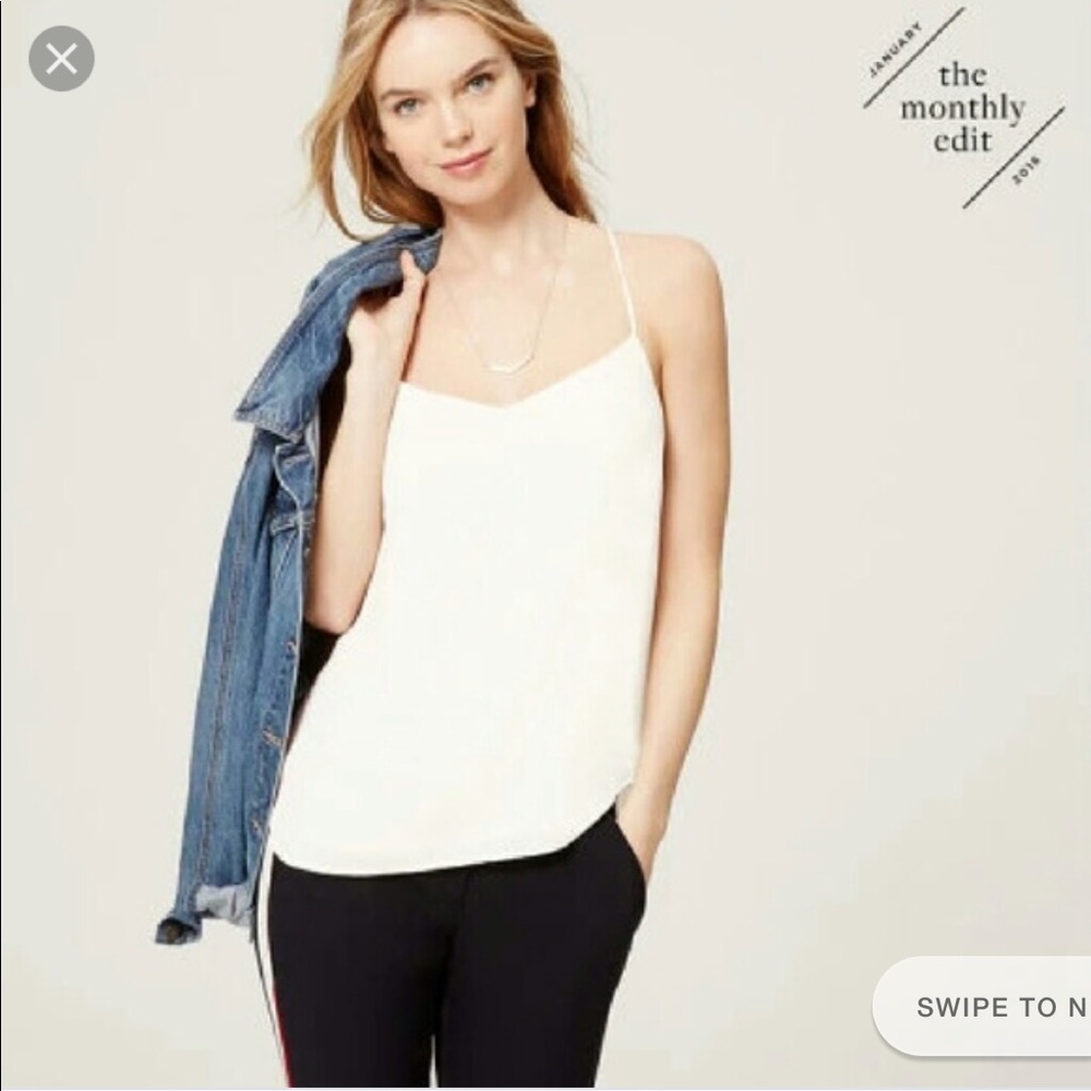 Loft white Racerback cami small petite